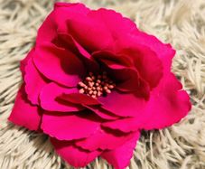 Bright Pink Flower Clip/ Brooch Versatile & Eye-Catching