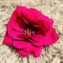 Bright Pink Flower Clip/ Brooch Versatile & Eye-Catching