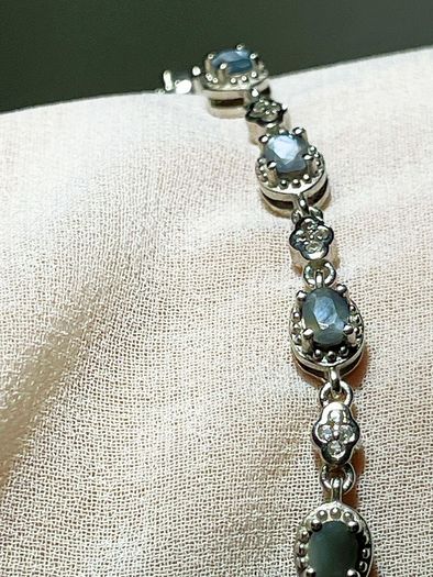 Sterling silver 925 bracelet with natural Alexandrite and Zircon