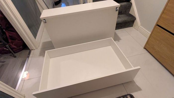 MALM under bed storage with wheels