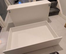 MALM under bed storage with wheels