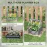 Metal Planter Box with Cover, Raised Garden Bed with Greenhouse, for Herbs and Vegetables, Clear and Dark Grey Image 5