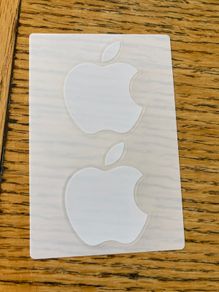 Two new white Apple logo stickers iPad Mini