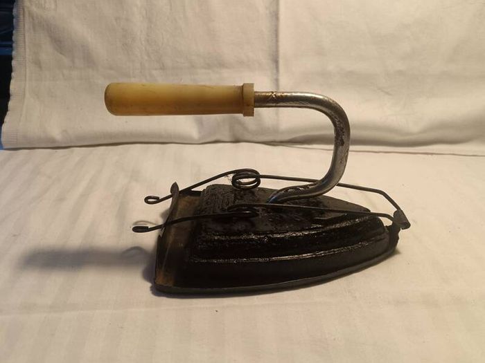 19th Century "Sad" Cast Iron and Cradle