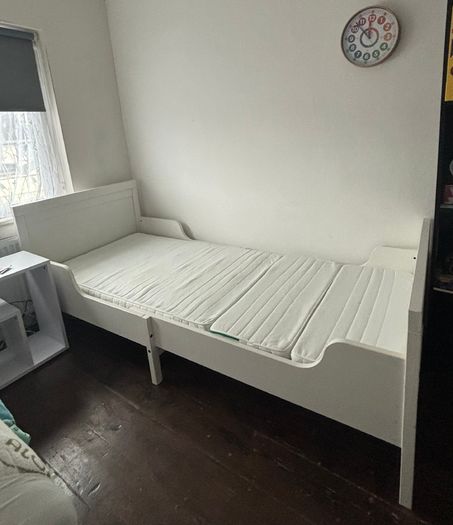 IKEA SUNDVIK extendable childrens bed and foam mattress good condition