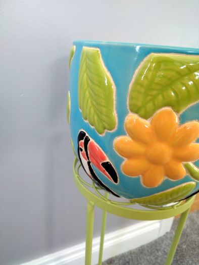 Heavy Ceramic Tropical Plant Pot