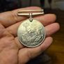 Vintage WWII War Medal 1939-1945 - King Georg VI - Lion standing on 2-headed Dragon. Image 3