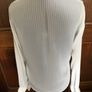 White Long Sleeve V-neck Blouse Size 12 Image 2
