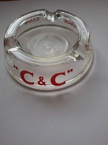 Vintage  C & C  Club Lemon , Club Orange  Glass Ash Tray