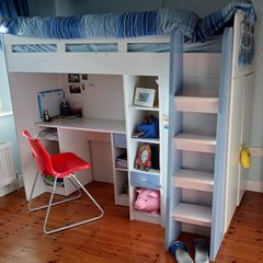High Sleeper Bed with Desk & Storage