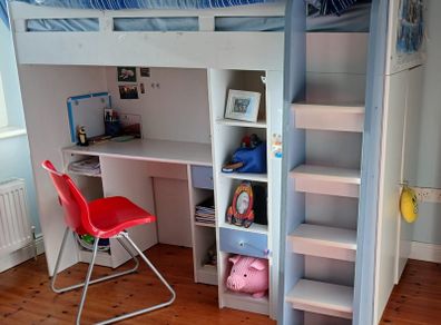 High Sleeper Bed with Desk & Storage
