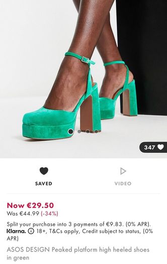 ASOS Green Velvet platform high heels