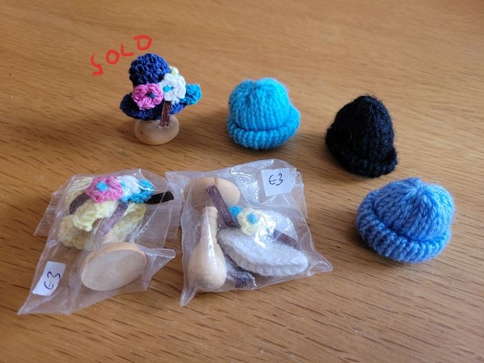 Dolls house - Miniature shop - hats, shoes, handbags, umbrellas and more