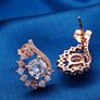 Rose Gold Plated Clear CZ Earrings Image 2