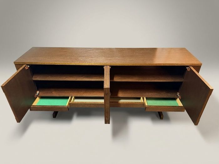 Mid-Century Modern Danish Stained Oak Architectural Sideboard Attributed to Skovby