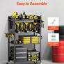 4 tier Tool Organizer Cart 150 lbs Load Capacity Floor Stand Rolling Drill Holder and Stability Storage Rack, Heavy Duty Garage Floor Rolling Storage Cart for Workshop, Garage Image 6