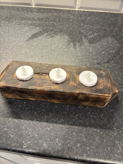 Rustic Wooden Candle Holder Display