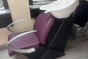 Hair salon chair and basin