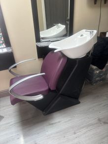 Hair salon chair and basin