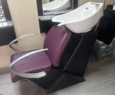Hair salon chair and basin