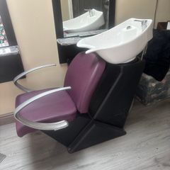Hair salon chair and basin