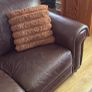 Brown leather 3 seater and 1 seater Image 5