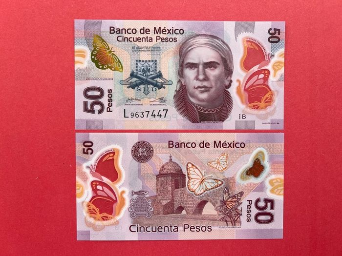 Mexico  50 Pesos  2012  Pick 123a  Polymer / Plastic UNC.
