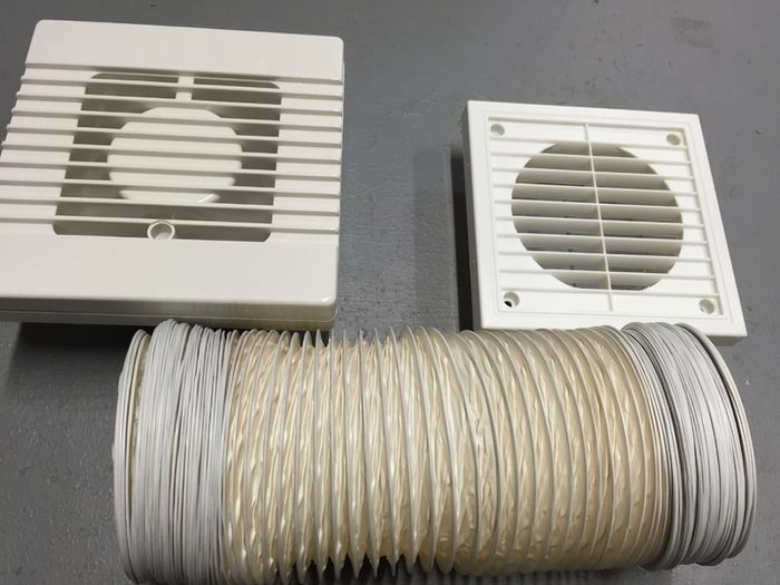 4" Fan with Timer Ducting and Grill Set