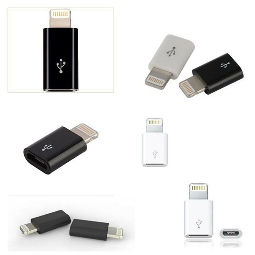 2 X Micro USB (Female) to Apple Lighting 8 Pin (Male) Charger/Data Sync Adapter/Convertor (Black&White) (Brand New/Warranty)