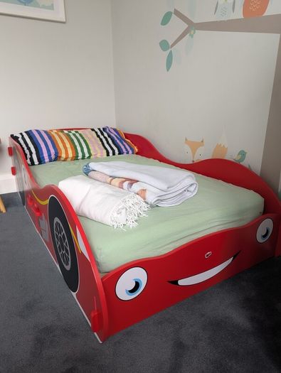 Toddler racing car bed