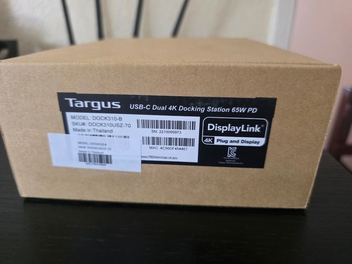 Targus - Dock 310-B.  Universal USB-C DV 4K Docking Station with 65W Power Delivery