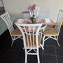 Beautifully Refurbished Glass-Top Dining Set & 4 Chairs Image 2