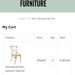 X6 Crossback Natural Kitchen Table Chairs S Alternative excellent condition Currently retailing 1014
