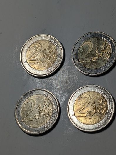 4 x Collectable 2 Euro coins.