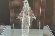 Laser Etched Virgin Mary Crystal Paperweight