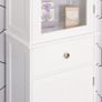 Bathroom Storage Cabinet with 3-tier Shelf Drawer Door, Floor Cabinet Free Standing Tall Slim Side Organizer Shelves, White Image 7