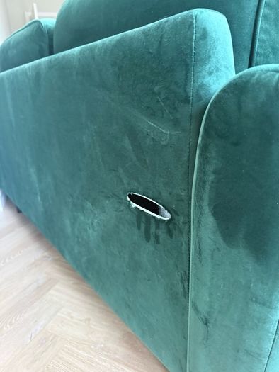 Green velvet sofa