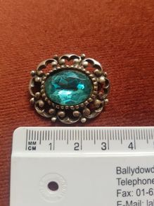 Vintage Brooch Silver with Turquoise Stone