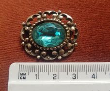 Vintage Brooch Silver with Turquoise Stone