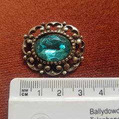 Vintage Brooch Silver with Turquoise Stone