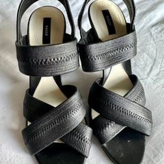 Bally vintage Y2K 00s leather black strappy high heel sandals EU37.5
