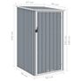 Garden Shed Grey 87x98x159 cm Galvanised Steel Image 3