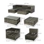 5 Pieces Rattan Sofa Set Wicker Sectional Furniture Cushion Grey Garden (FREE SHIPPING) Image 2