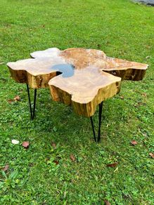 Epoxy resin table, live edge