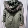 Bershka Green coat with fur lining Image 2