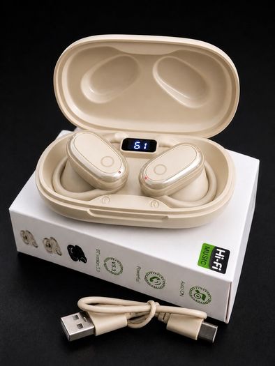 Open Ear Wireless Earbuds Bluetooth 5.3 Sport Headphones LED Display Ear Hook