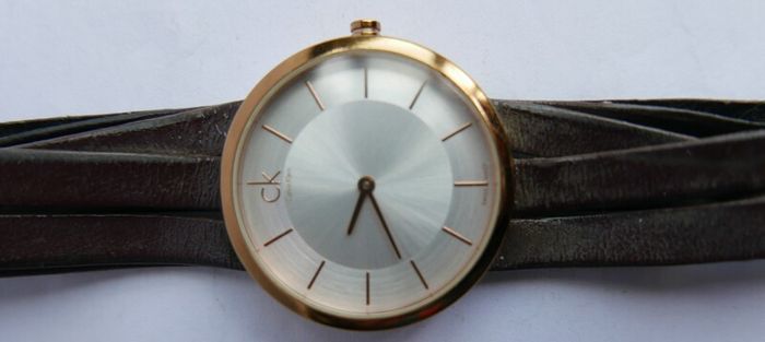 Ladies Brown Tassel Leather Rose-Gold Swiss Calvin Klein Designer Watch K2R 256