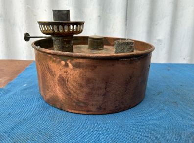 Vintage Copper Double Burner Oil Lamp