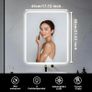 45 x 60cm Electric Vanity Mirror With Backlit Lights For Shower Shaving, Wall Mounted Dimmable 3 Color Lighting, IP54, Vertically Only Image 2