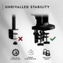 Dual Monitor Arm Desk Mount for 19 to 32 Inch Screens - VESA 75 & 100mm Stand Desk Clamp - Tool Free Height Adjustment with Tilt Swivel Rotate - Increased Load Capacity from 2-9kg (MX400) Image 3